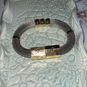 Holst Lee Elegant Gold and Silver Mesh magnetic Bracelet